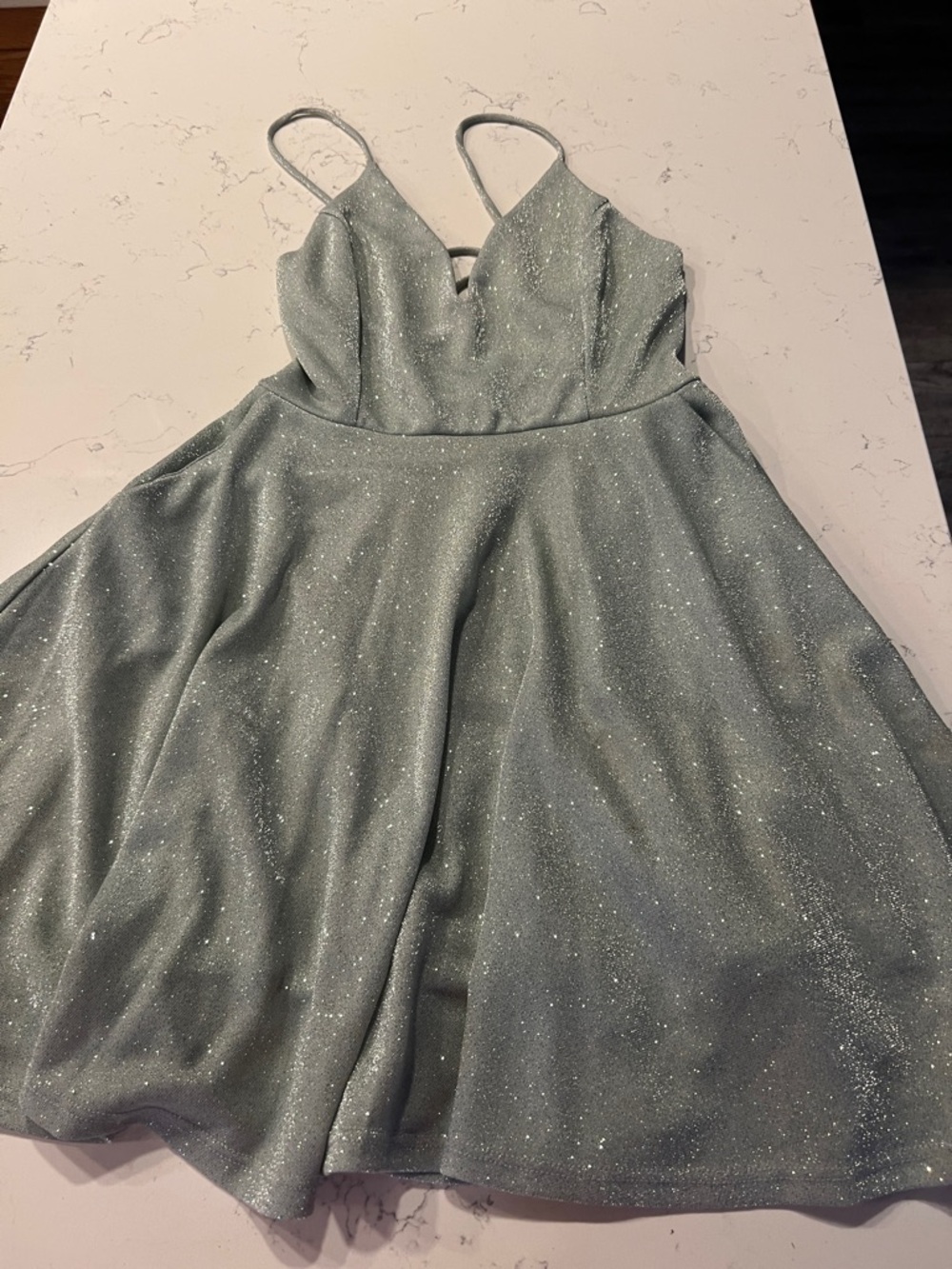Sparkle A-Line Party Dress in Shimmering Mint